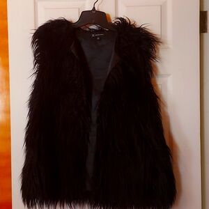INC faux fur vest